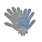 Перчатки ЧЕРНЫЕ (серые) с ПВХ  покрытием (П/Э 10) "точка" пара (уп.250)