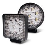 Фара квадратная, направленный свет, 9 диодов, 27W, (108x108x47) 12/24V