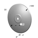 Диск лущильника ЛДГ (Ø=450 мм, S=5 мм, квадрат 29) (Алмаз РЗЗ)