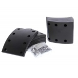 Накладка тормозная КАМАЗ сверленая, с заклепками (к-т 8 шт) (AM-69-101) "Автомагнат"