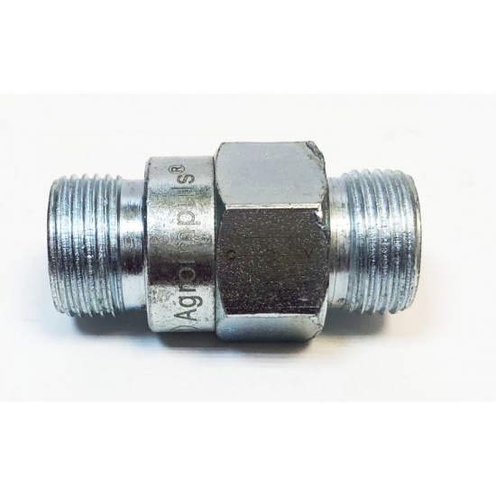 Штуцер соединительный РВД (M20*1,5-М20*1,5) с обратным дросельным клапаном AGROIMPULS - 1