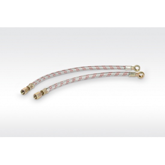 Маслопровод компрессора в МЕТАЛЛИЧЕСКОЙ ОПЛЕТКЕ ( L=410 мм ) ( Упак. - 10 шт. ) - 1