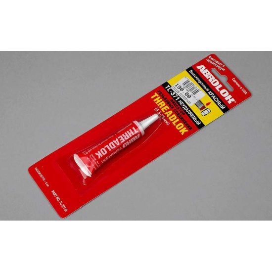 Фиксатор резьбы ABRO красный высокопрочный, неразьемный 6мл. - 1