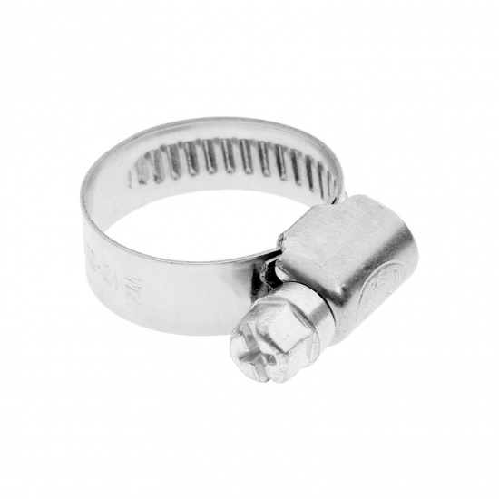 Хомут 20-32 мм, ширина 9мм, (Форма Ключа) ленточный, W2-Нержавеющая сталь "Автомагнат" (50) - 1