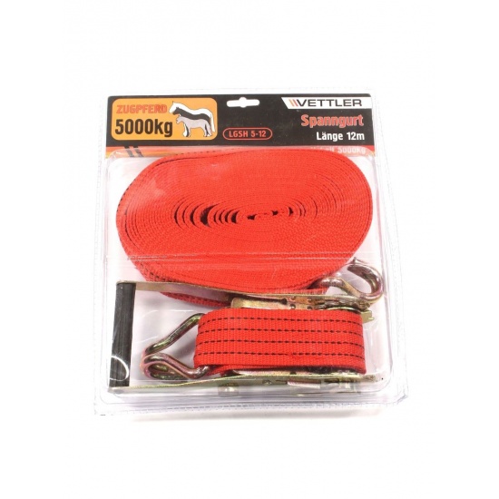 Стяжка груза 12м, 5т. с крюком 50 мм."VETTLER" - 1