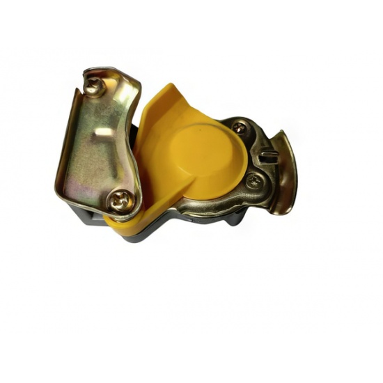 Головка соединительная М22 (комплект 2 шт) (ЖЕЛТАЯ, с клапаном)  "Автомагнат" - 1