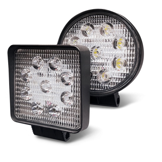Фара квадратная, рассеиваемый свет, 16 диодов, 48W, (118x125x60) 12/24V - 1