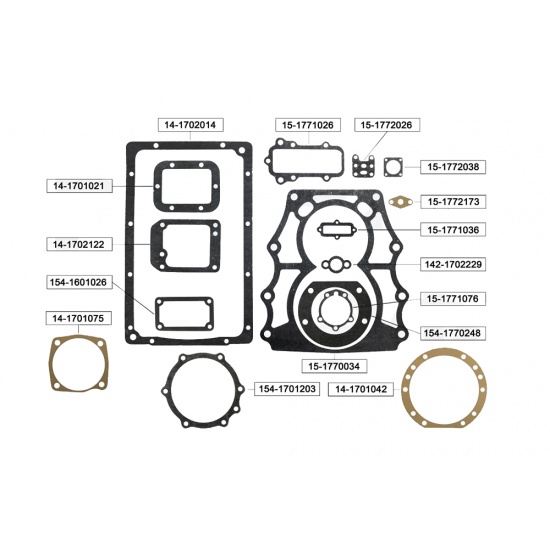 Р/К КПП КАМАЗ (кпп с делителем, паронит) (13 наим.) УралАТИ - 1