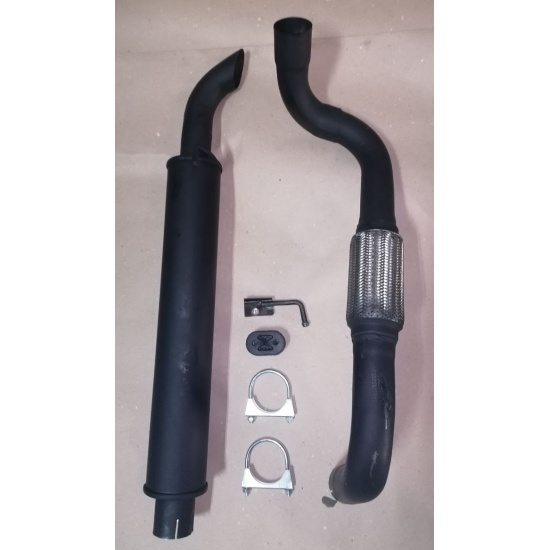 Система выпуска отработавших газов МТЗ-80 на МК (глушитель + труба промеж.+ хомуты + крепеж) - 1