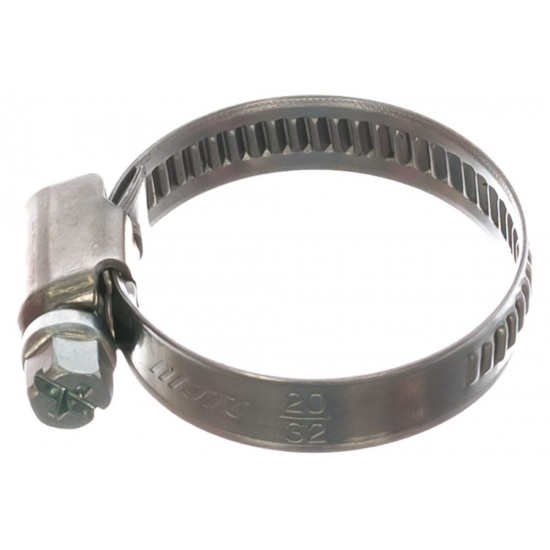 Хомут червячный W2 20-32мм/9мм (нержавеющая сталь) - 1