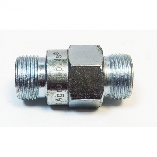 Штуцер соединительный РВД (M20*1,5-М20*1,5) С ОБРАТНЫМ ДРОССЕЛЬНЫМ КЛАПАНОМ - 1