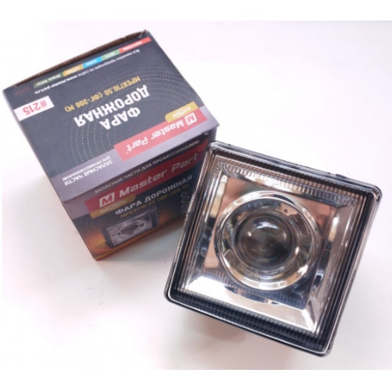 Фара дорожная квадратная ФГ-308 ЛИНЗОВАННАЯ С ДИОДНЫМ ЭЛЕМЕНТОМ ДОЛГОГО ГОРЕНИЯ (упак.- 12 шт.) - 1