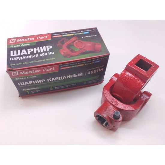 Шарнир (Шлиц D-8х32х38 с фиксатором – Квадрат 30х30) крестовина 35х98 мм, 400 Нм - 1