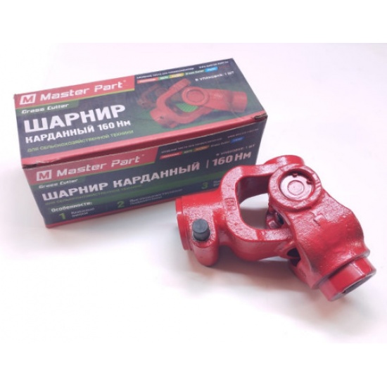 Шарнир (Шлиц D-6х32х38 с фиксатором – Круг под сварку D=46) крестовина 28х73 мм, 160 Нм - 1