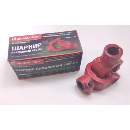 Шарнир (Шлиц D-8х32х38 с фикс-м – Шпоночный паз D=35 с фикс-м) крестовина 35х98 мм, 400 Нм - 1