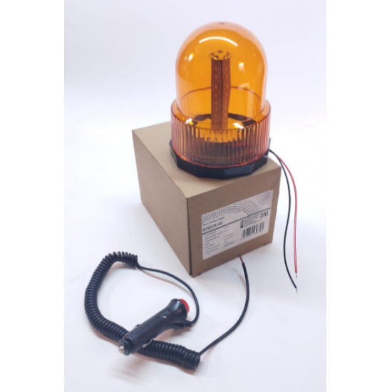 Маяк импульсный 12/24В, желтый 40 светодиодов, НА МАГНИТЕ,соединение в прикуриватель - 1