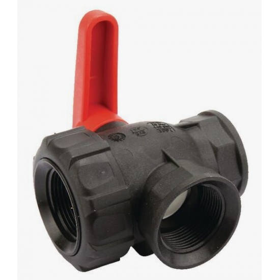 Кран 45531115T шар. G 1 1/4" 3-ход., прох - 1